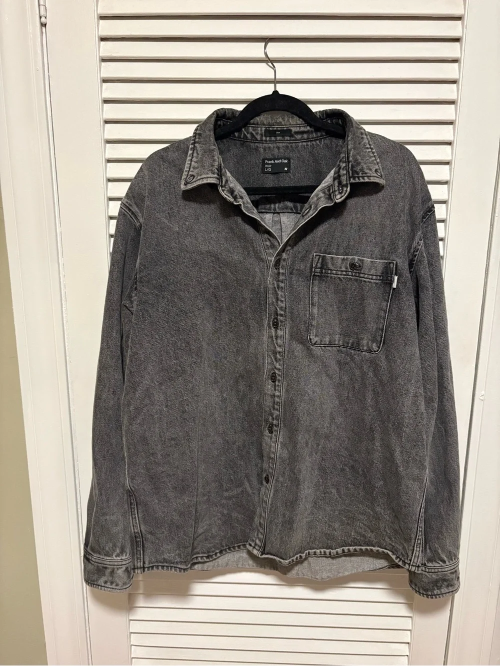 Washed Black Denim Jacket - Men's Casual Button-Up